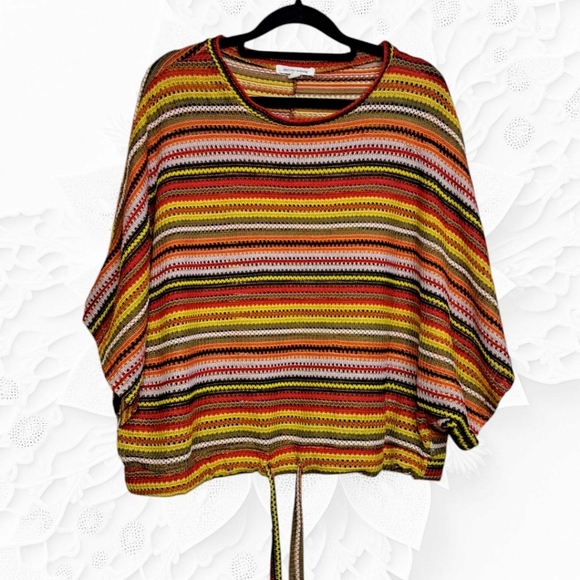 Anthropologie Don’t. Stop. Believing. Multi-Colored Striped Wide Sleeved - Picture 1 of 4
